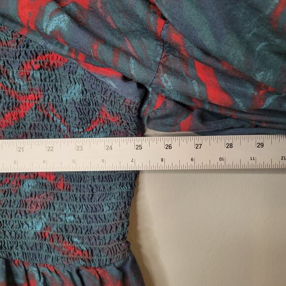 Terra & Sky Colorful Top Women's Size 4x 28W-30W Boho‎ Flowy Dark Green Artsy - Picture 6 of 9